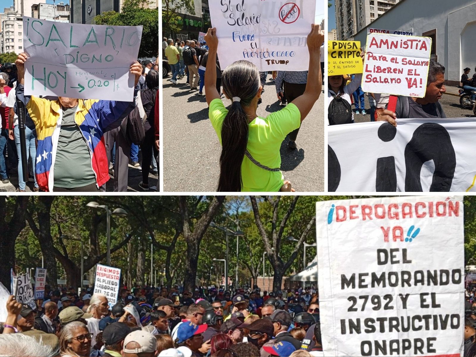 Protesta por salario mínimo superó restricciones y marchó por centro de Caracas