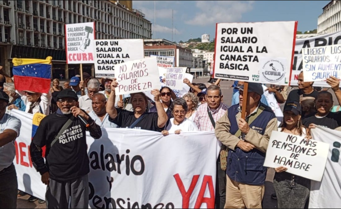 Trabajadores y pensionados marchan por salario digno en medio de crisis económica